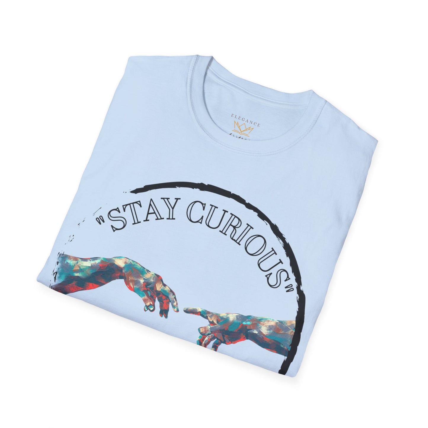 Unisex White, Sport Grey and Light Blue T-Shirt