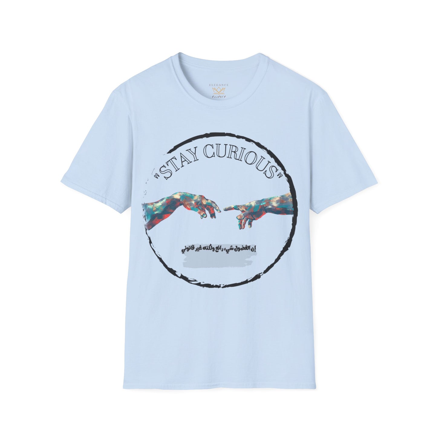 Unisex White, Sport Grey and Light Blue T-Shirt
