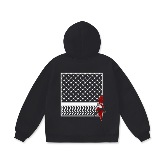 PALESTINE OVERSIZE BLACK HOODIE