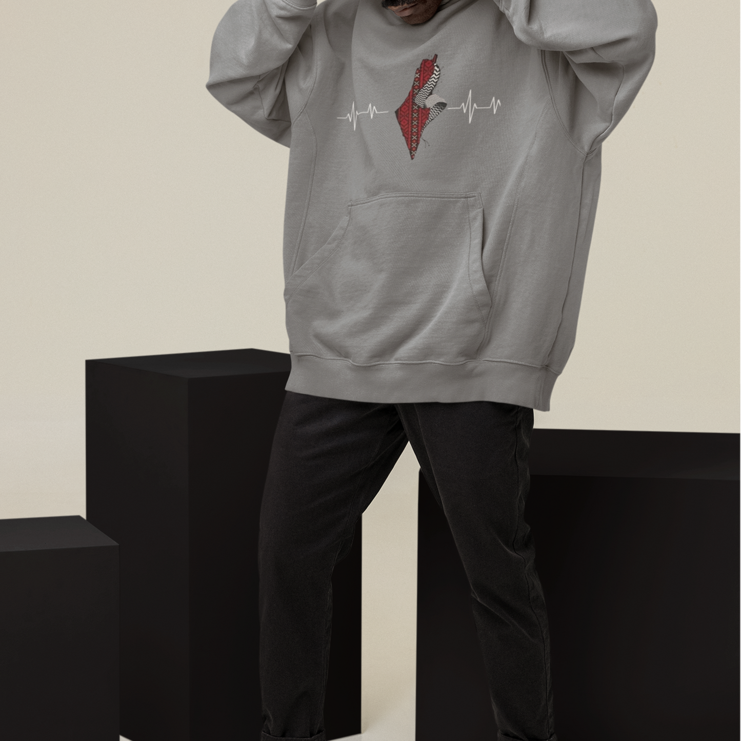 Palestine Heartbeat Oversized Hoodie