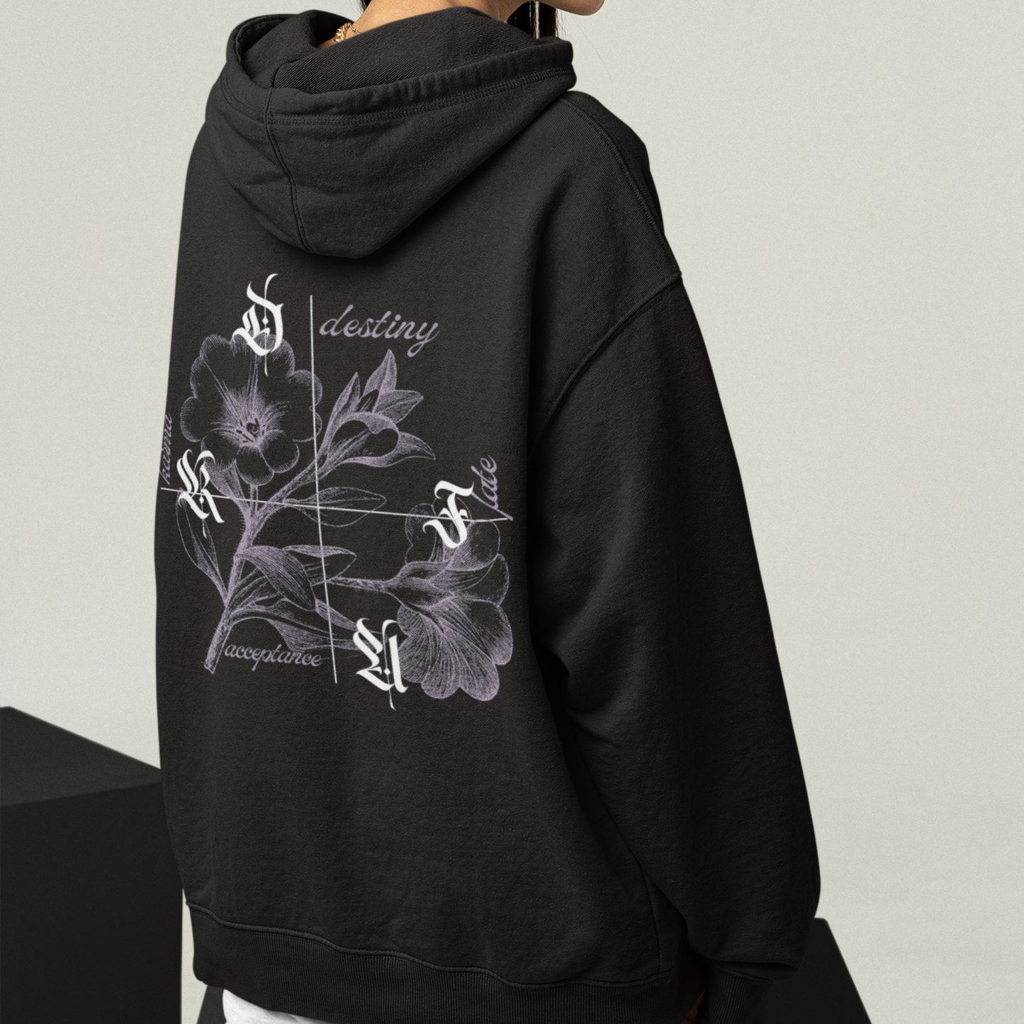 MAKTUB OVERSIZE BLACK HOODIE