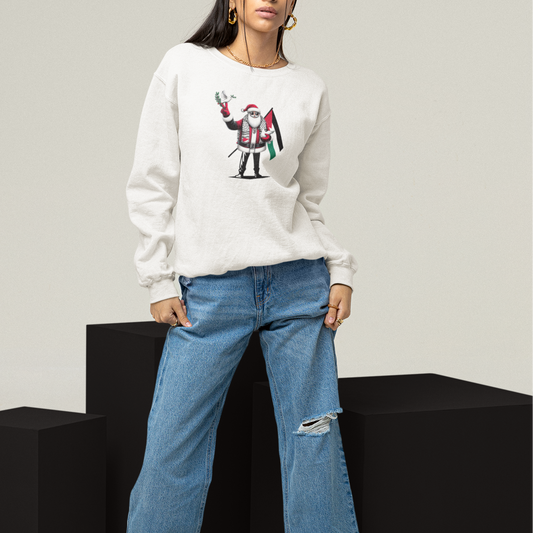 Santa Peace Crewneck Sweatshirt - Holiday Comfort Wear