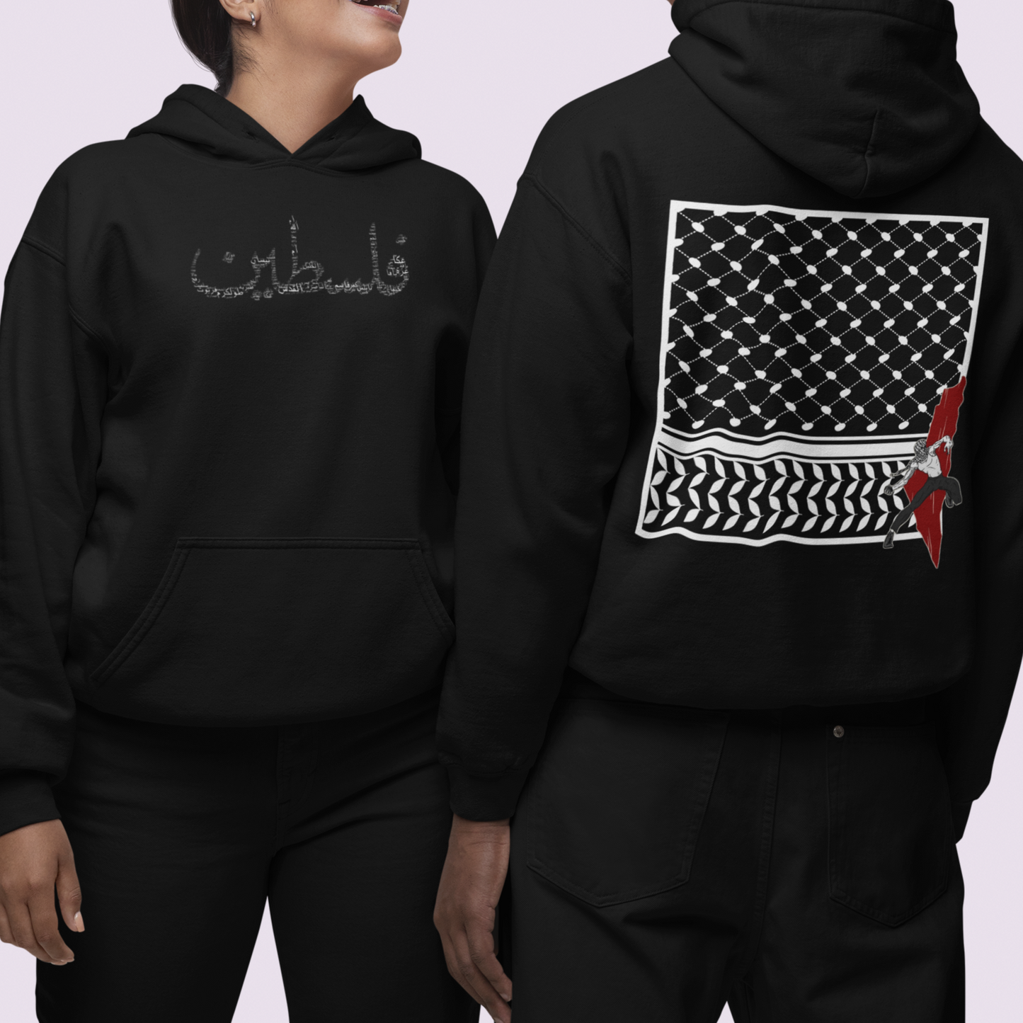 PALESTINE OVERSIZE BLACK HOODIE