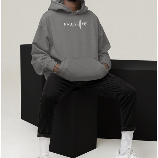 GREY OVERSIZE HOODIE KUFFIEH