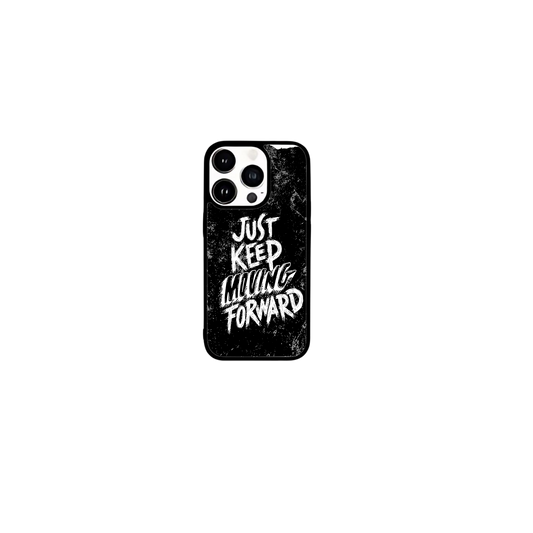 just keep moving forward Black iphone case